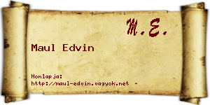 Maul Edvin névjegykártya